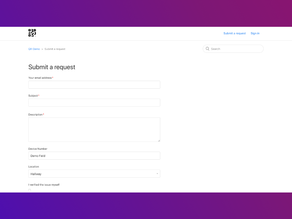 QR Code App for Zendesk